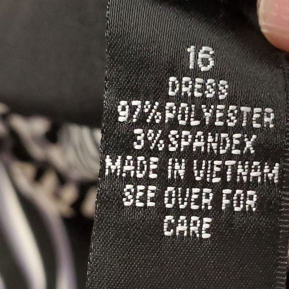 AB Studio Black White Animal Print Mini Dress Size 16 - Picture 10 of 14